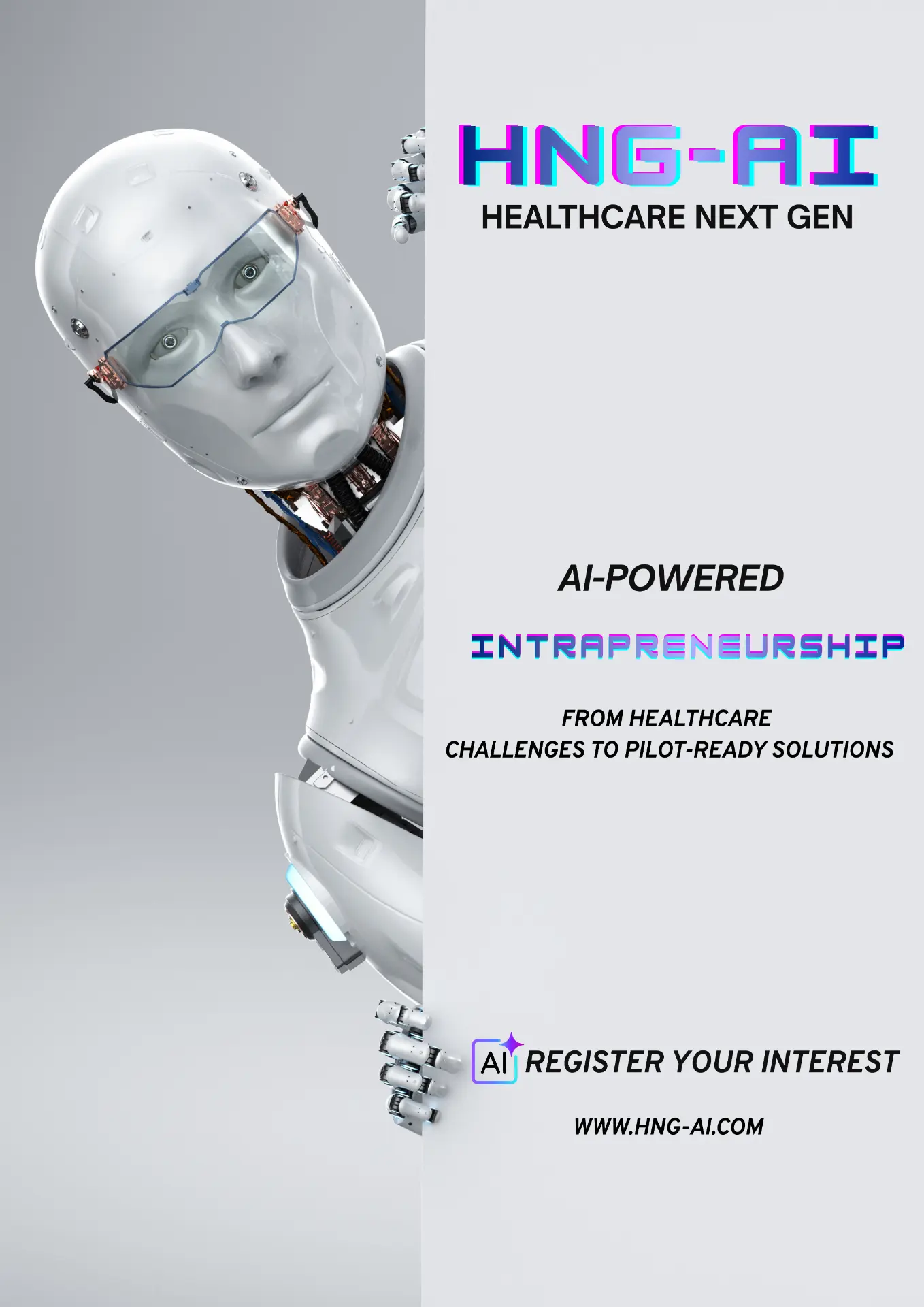 Humanoid robot representing next generation healthcare AI